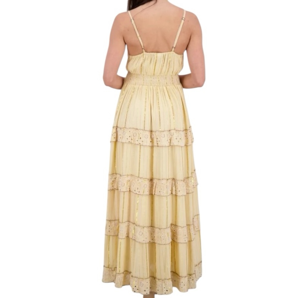 Beige Boho Maxi Dress Pearl Embellishment made in India 25202 - Picture 2 of 2